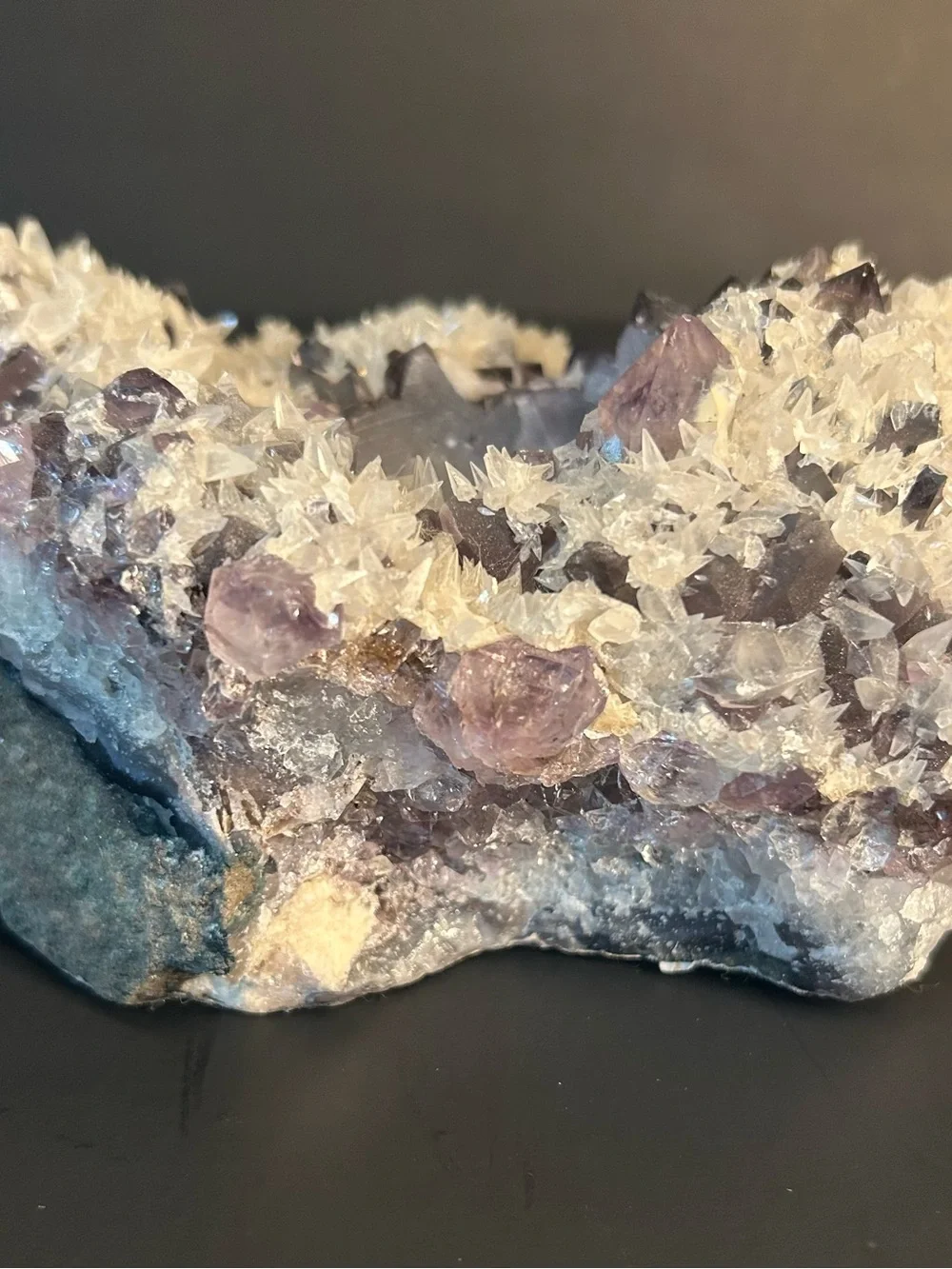 Raw Amethyst Crystal Geode Tea Light Candle Holder 2.13 lbs.